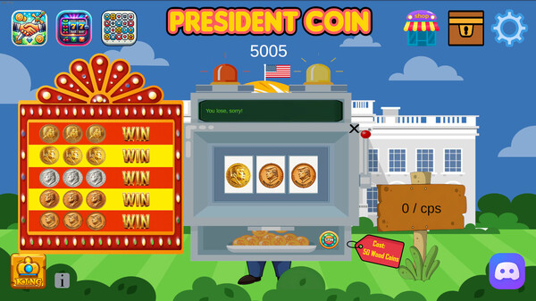 Screenshot z President Coin