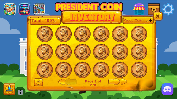 Screenshot z President Coin
