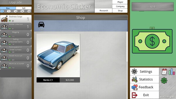 Screenshot z Economic Clicker