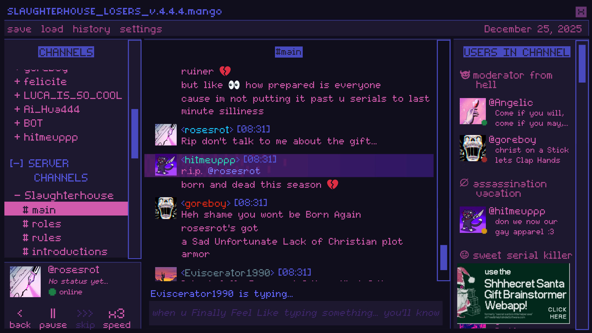 A Killer Chat! Christmas screenshot #6