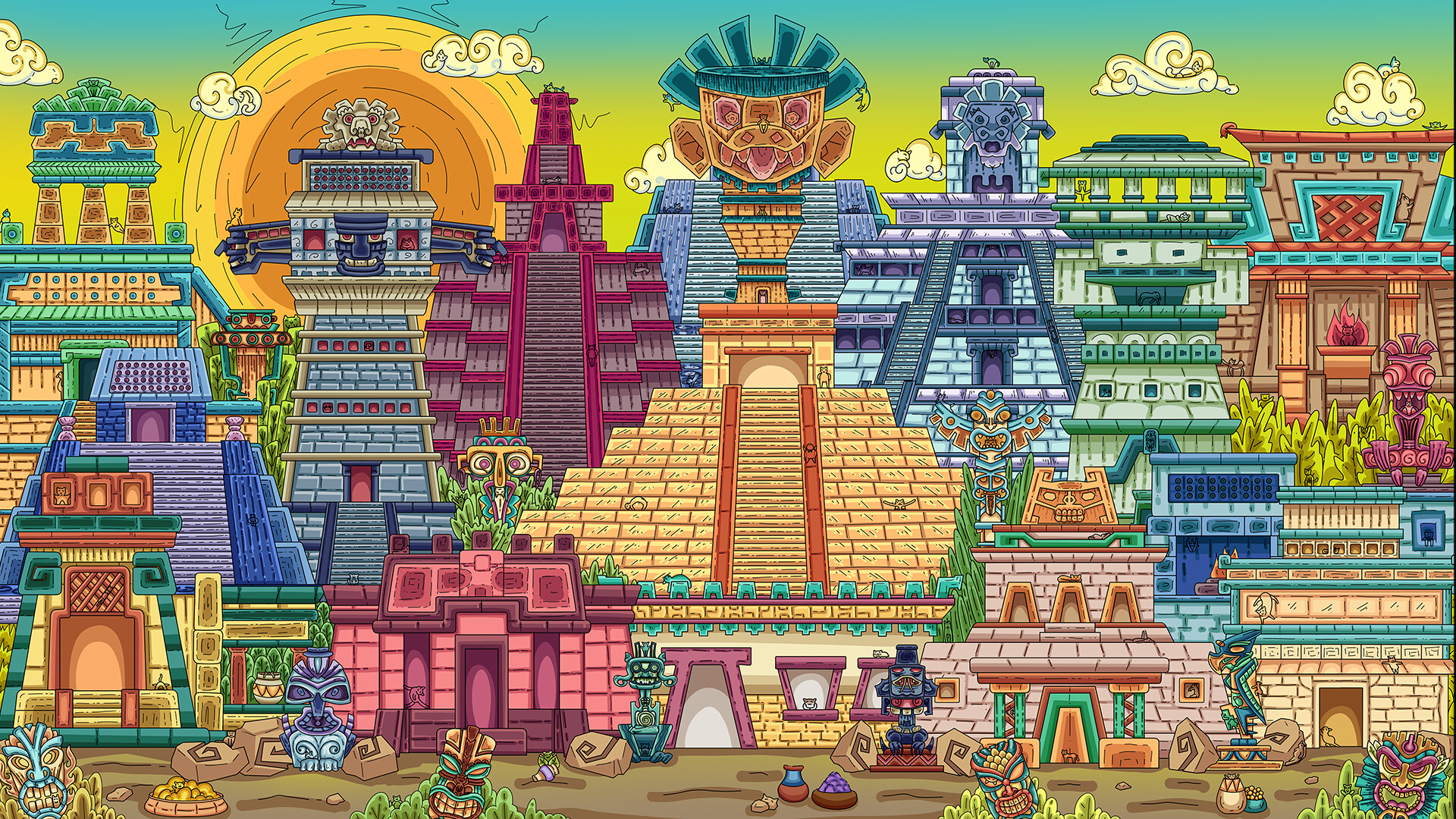 100 Aztec Cats - Artbook Featured Screenshot #1