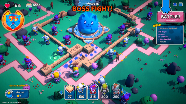 Screenshot of Sushi Cat - Tower Defense