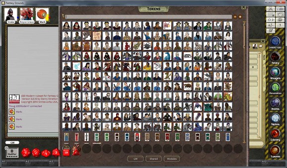 Fantasy Grounds - Fiery Dragon Modern & Sci-Fi Token and Portrait Pack