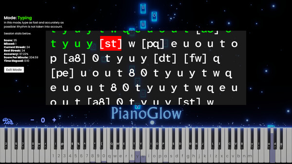 Screenshot z PianoGlow