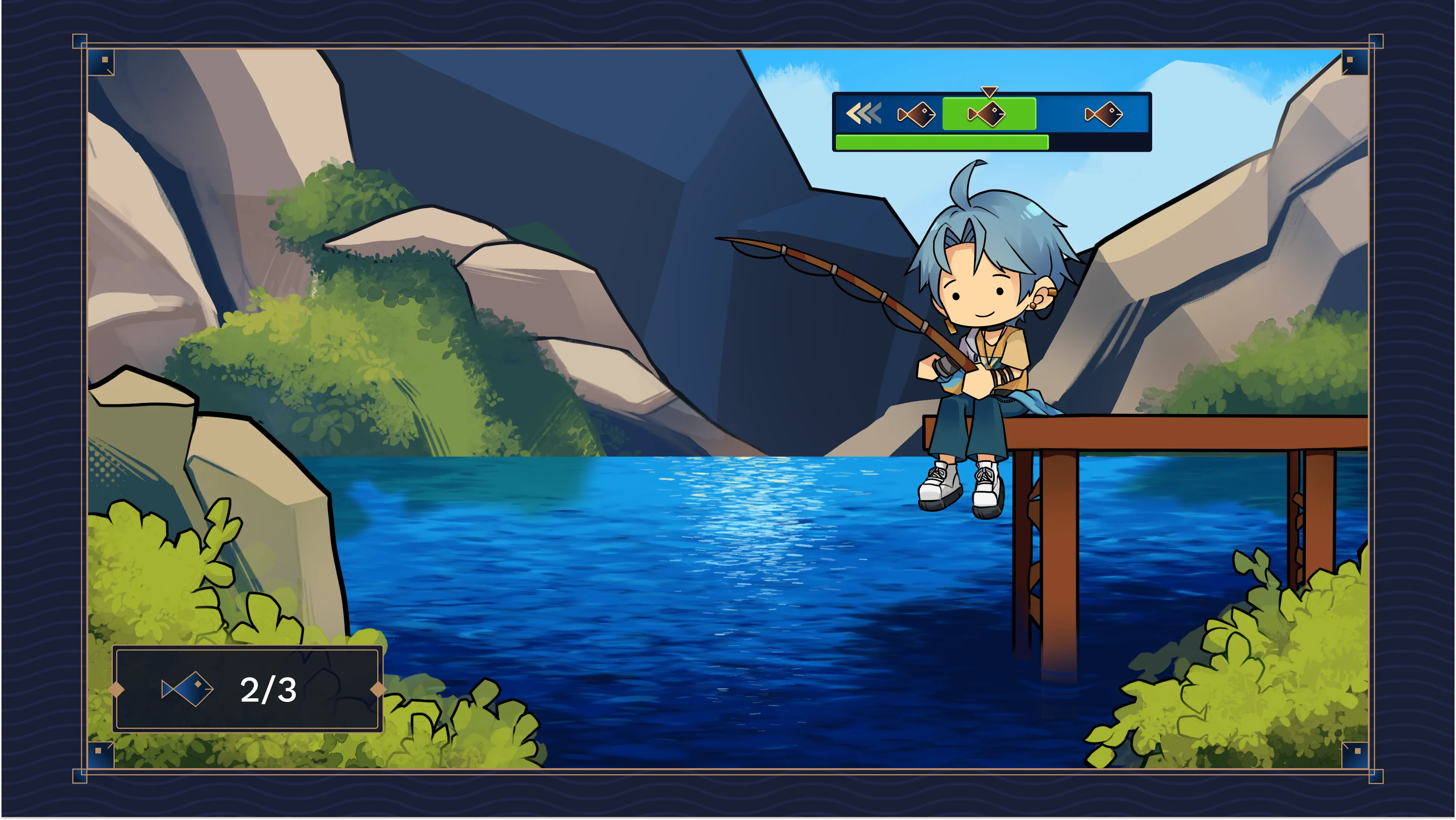 Fish for answers in this classic fishing minigame with a twist!