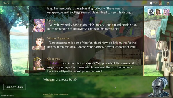 Screenshot of Saga & Seeker gameplay showing in-action mechanics