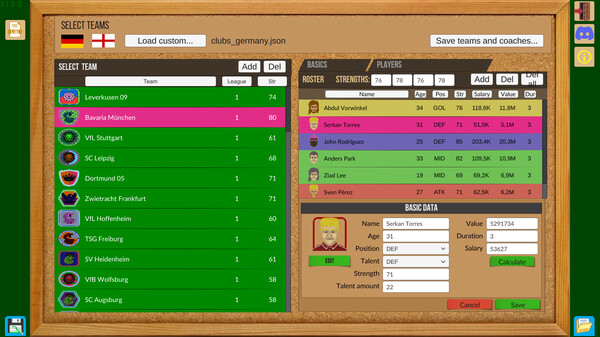 Screenshot z Boeckham's Football Manager