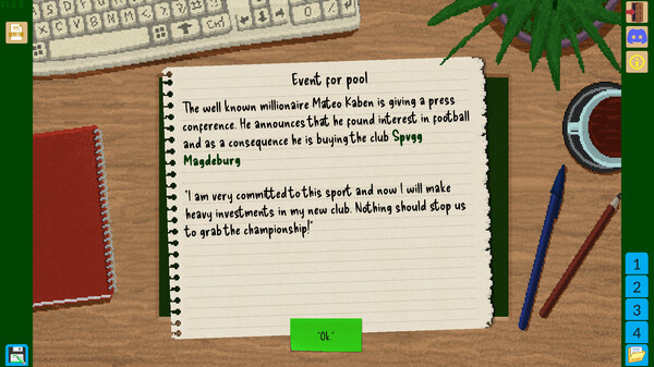 Screenshot z Boeckham's Football Manager