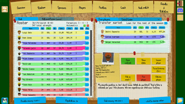 Screenshot z Boeckham's Football Manager