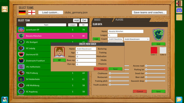 Screenshot z Boeckham's Football Manager