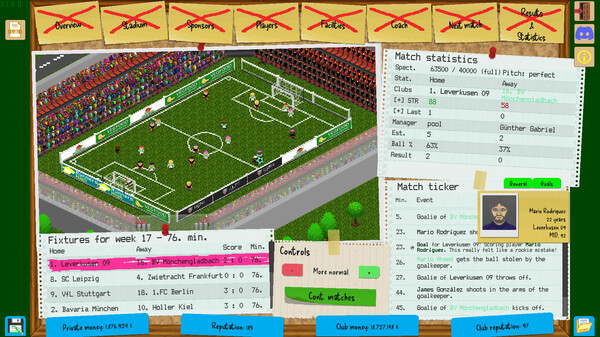 Screenshot z Boeckham's Football Manager