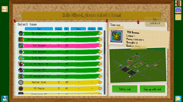 Screenshot z Boeckham's Football Manager