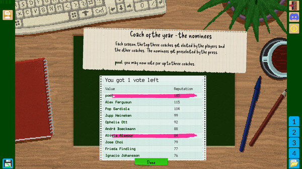 Screenshot z Boeckham's Football Manager
