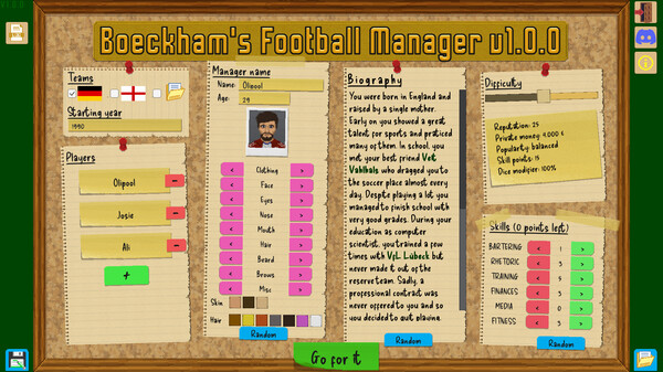 Screenshot z Boeckham's Football Manager