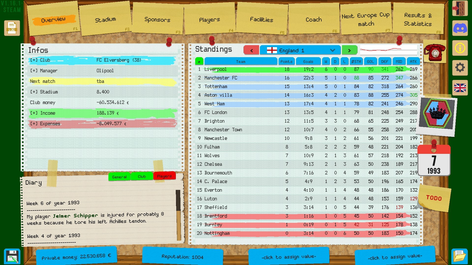 Boeckham's Football Manager screenshot #5