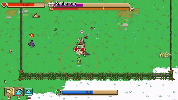 Official Everything is Crab screenshot showing a complex late-game creature route