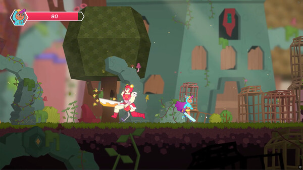 Screenshot of Glitchers gameplay showing in-action mechanics