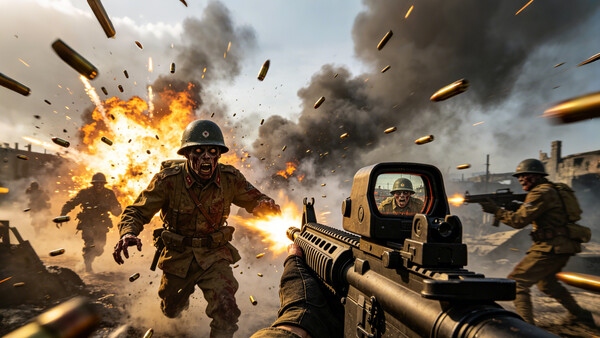 The AC130 slays the zombies. screenshot 2