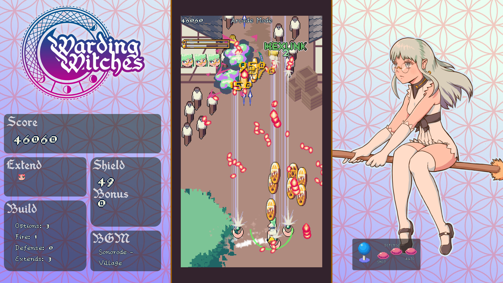 Demo del Next Fest e uscite indie: A Dark Cave si gioca nel browser, Warding Witches butta via le bombe e HorrorVale porta su console otto anni di lavoro 4 Proiettili sullo schermo e scudo attivo in una partita di Warding Witches