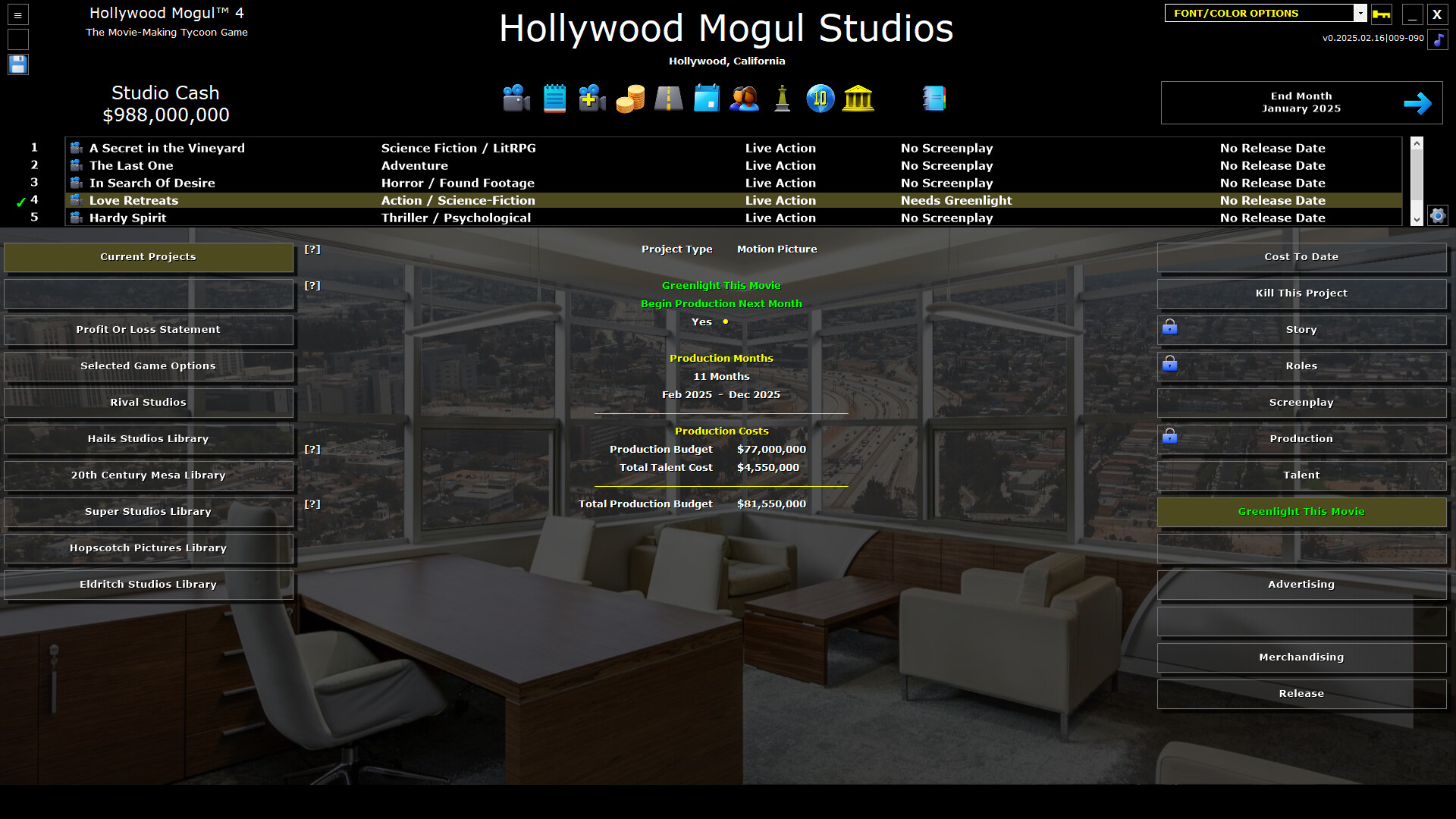 #9. Hollywood Mogul 4 (Steam) Av: My Indie Game Company LLC