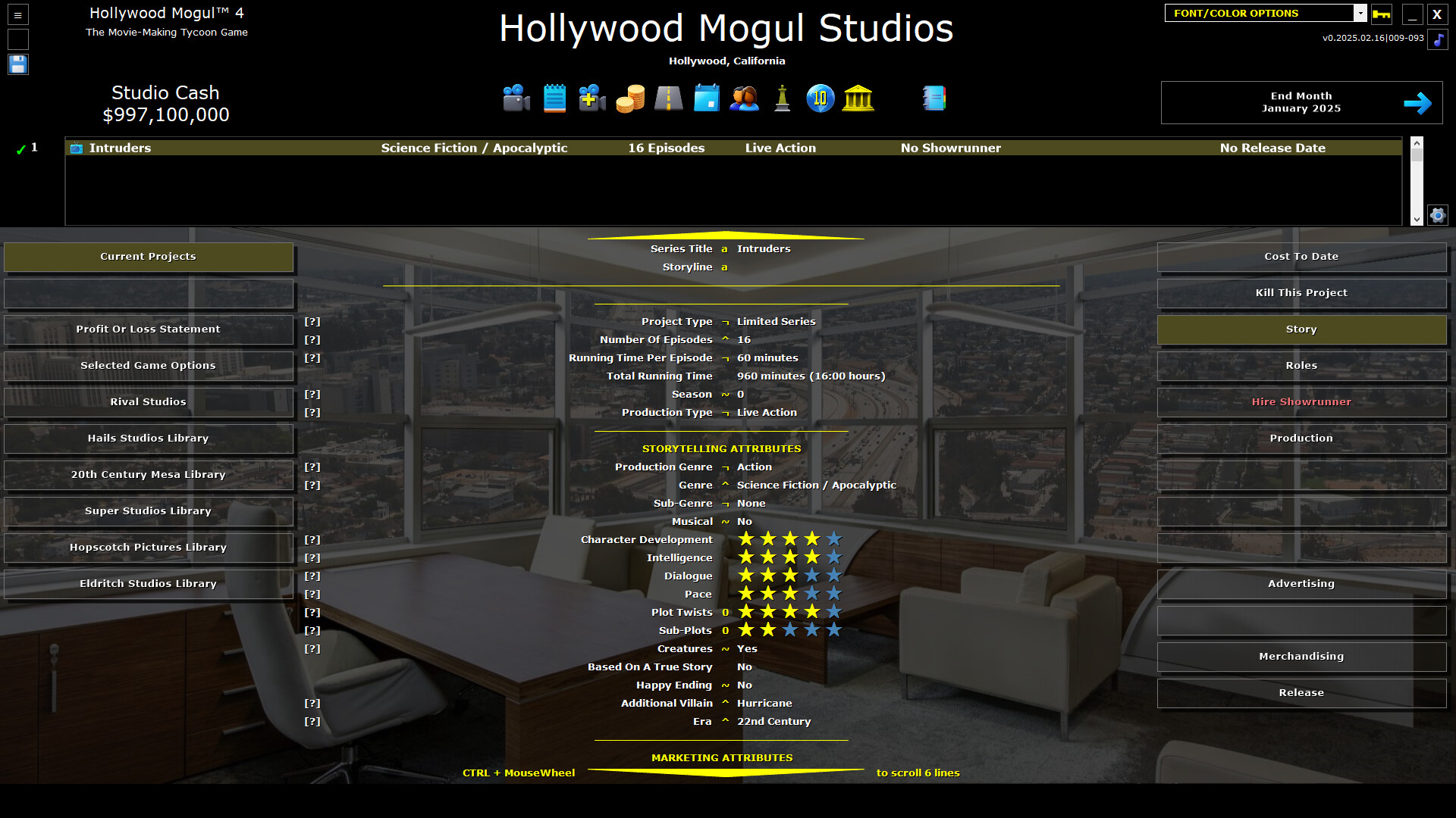 #5. Hollywood Mogul 4 (Steam) Av: My Indie Game Company LLC