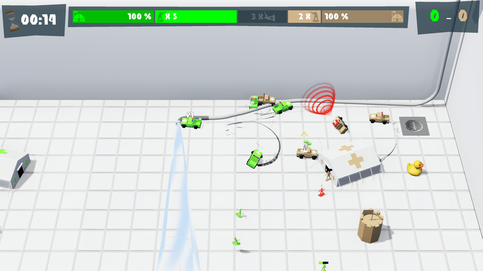 Medic Mayhem toy battlefield: power-ups and hazards turn rescue runs into chaos