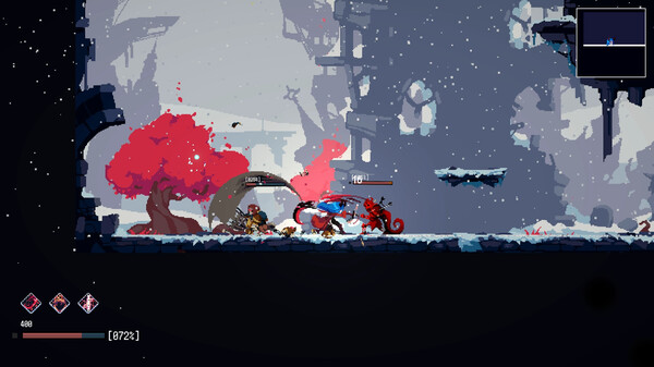 Screenshot of SOULGRAVE gameplay showing in-action mechanics