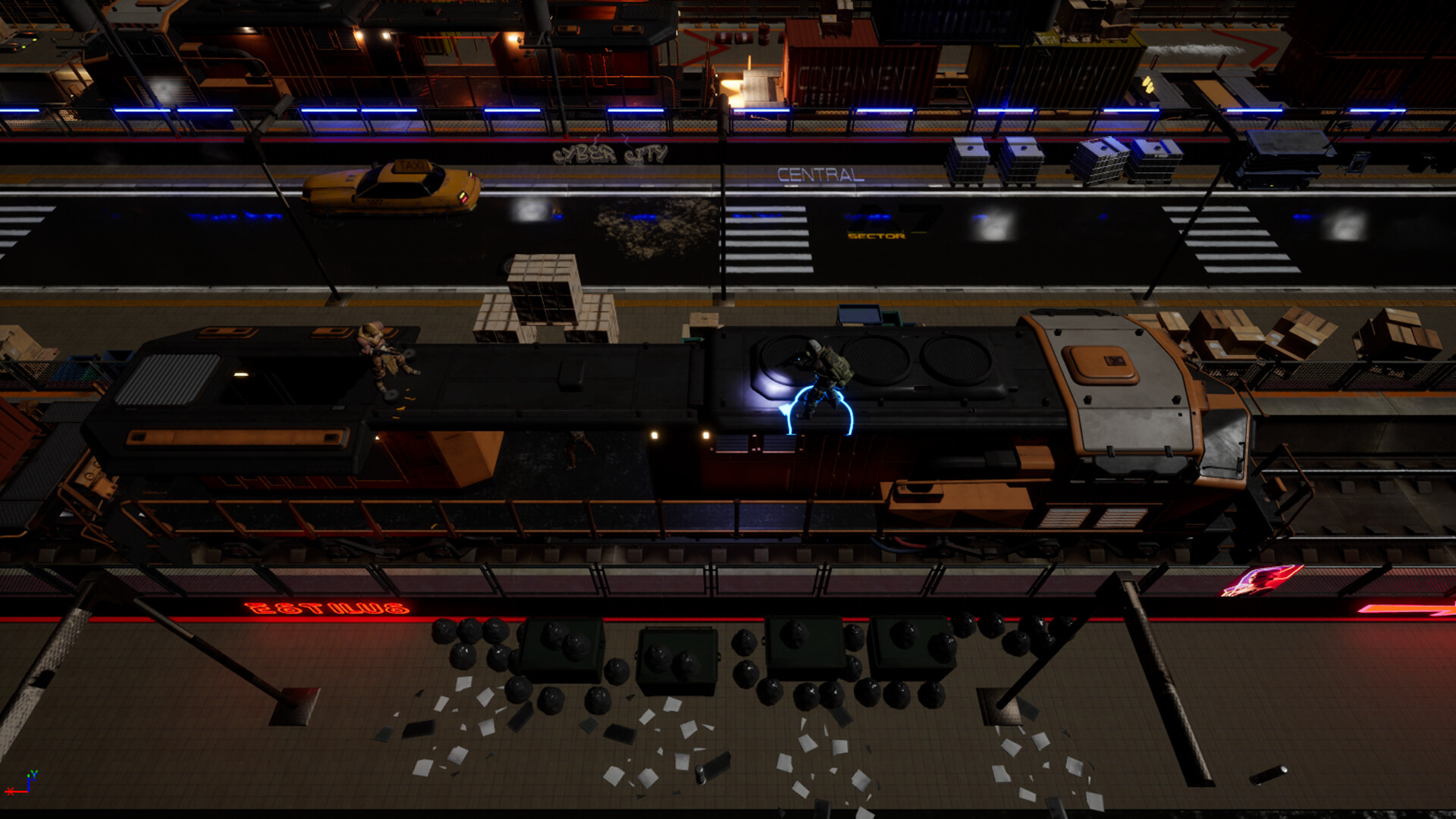 #6. Data Drift: Cyberpunk Shooter Top Down indie action (Steam) 게시자: Napoterulle