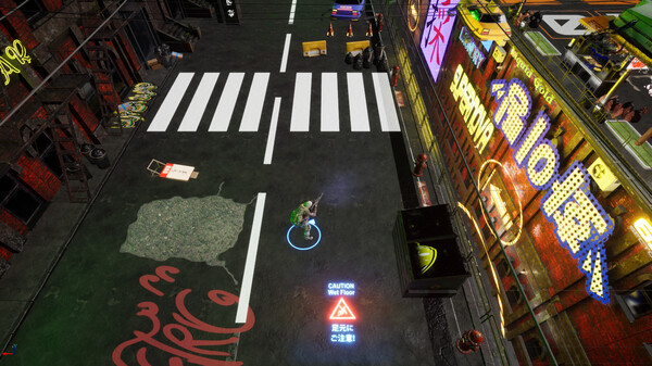 Screenshot z Data Drift: Cyberpunk Shooter Top Down indie action