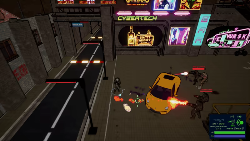 Data Drift: Cyberpunk Shooter Top Down indie action video 1