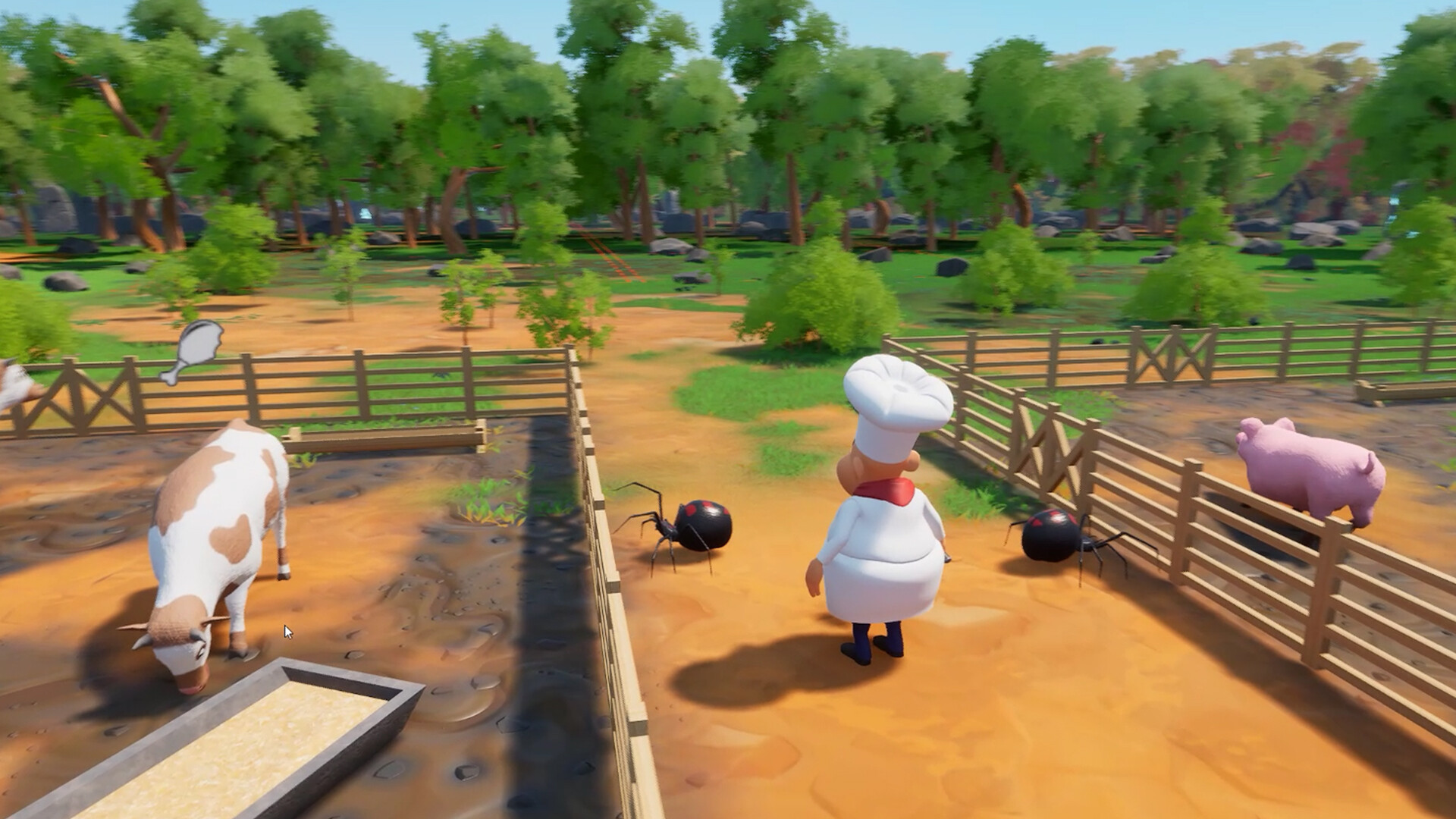 Personaje principal en Wild Roots preparándose para defender la granja