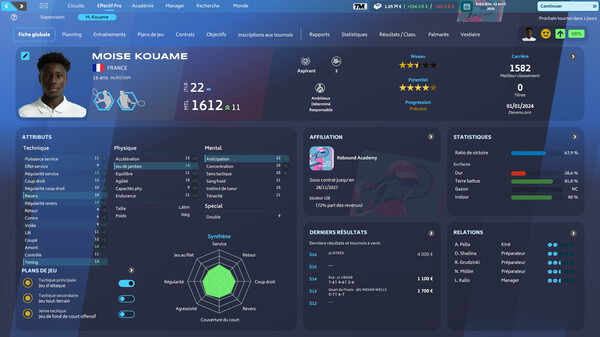Capture d'écran 1 de Tennis Manager 25