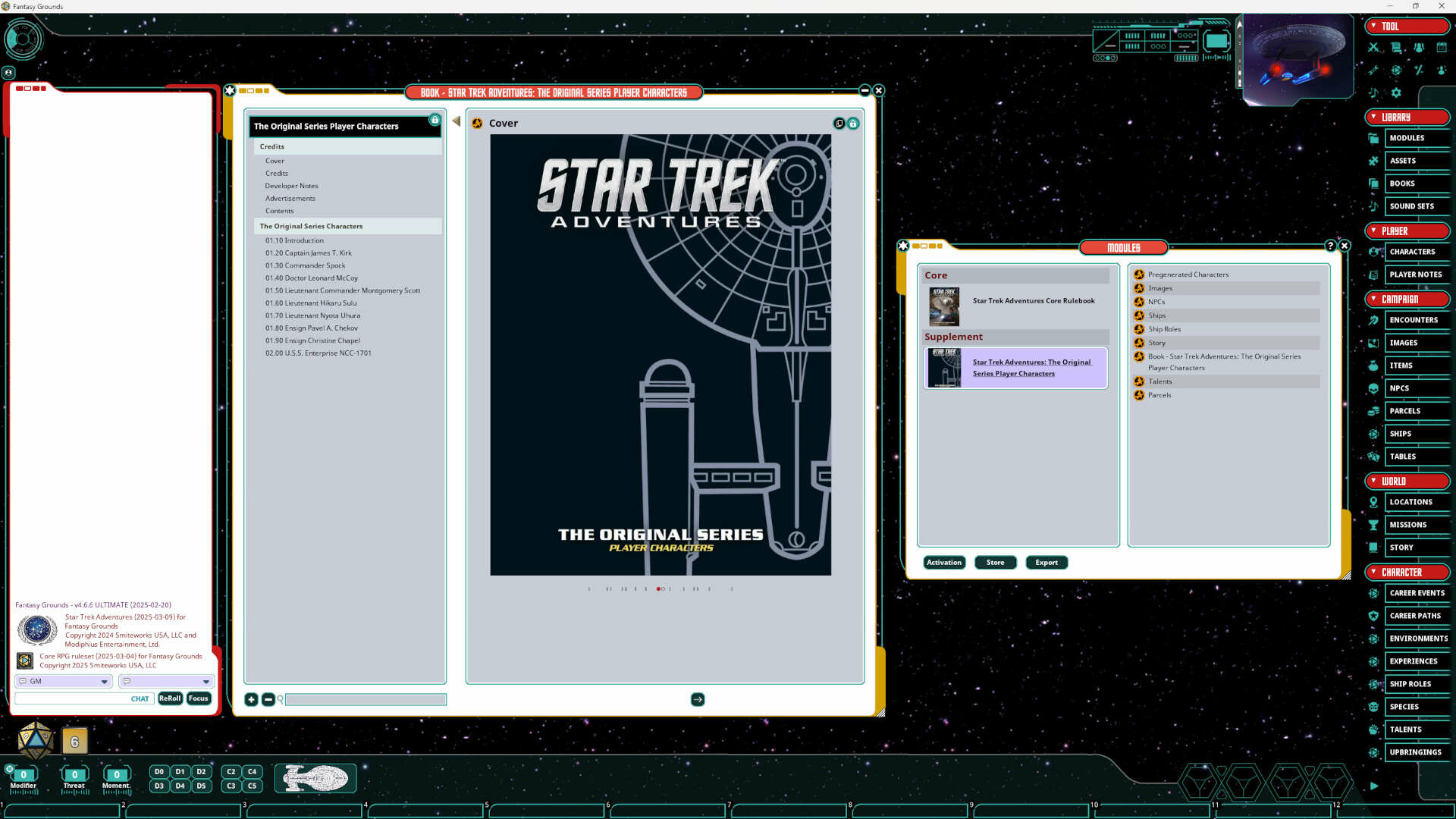 Fantasy Grounds - Star Trek Adventures: The Original Series Player Characters