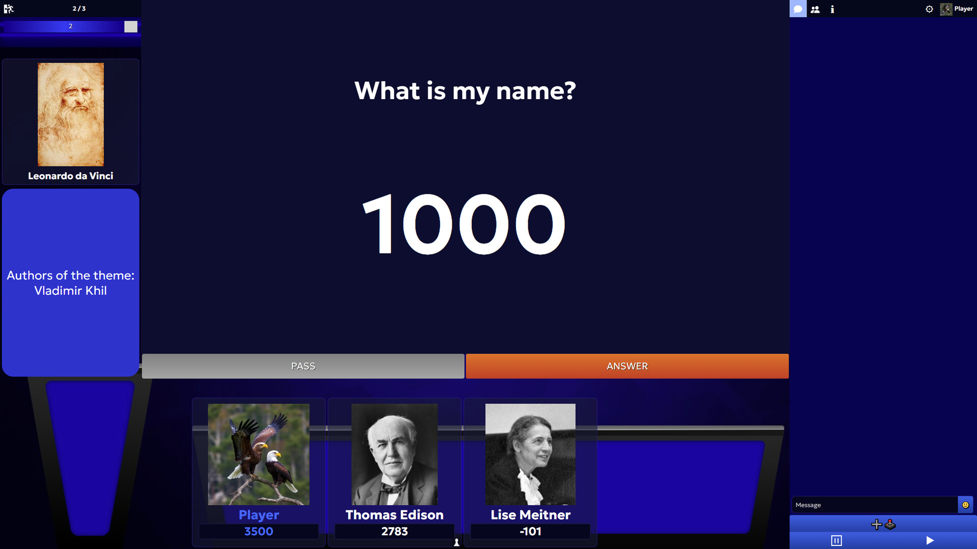 Screenshot of SIGame