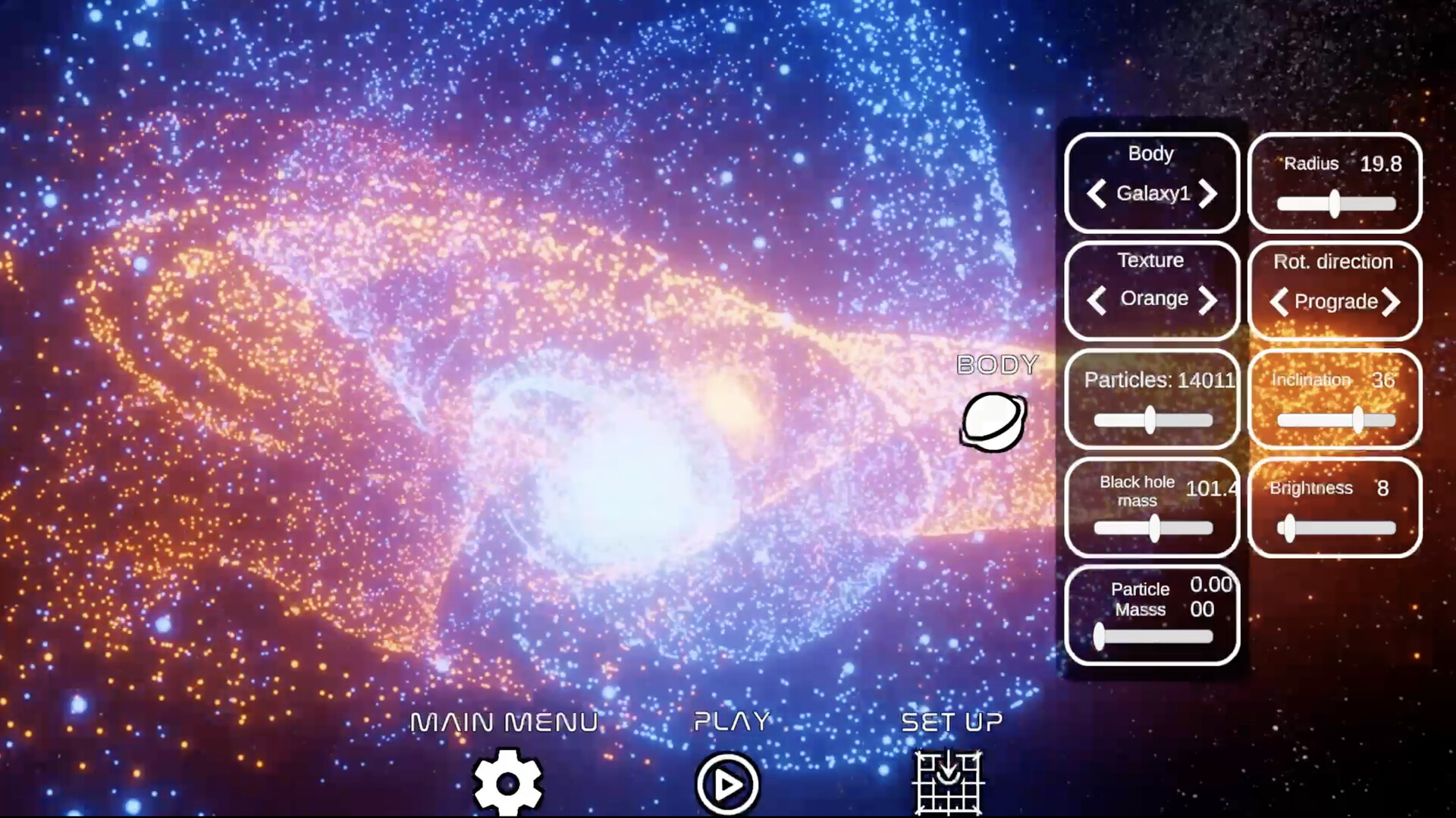 Colisión de dos planetas mostrando deformación de materia