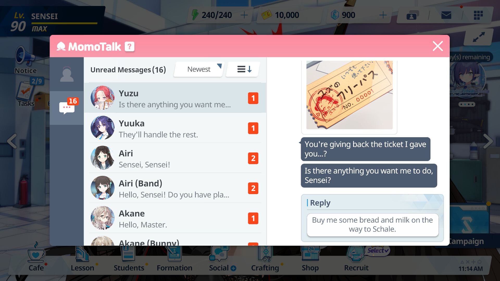 Screenshot of Blue Archive