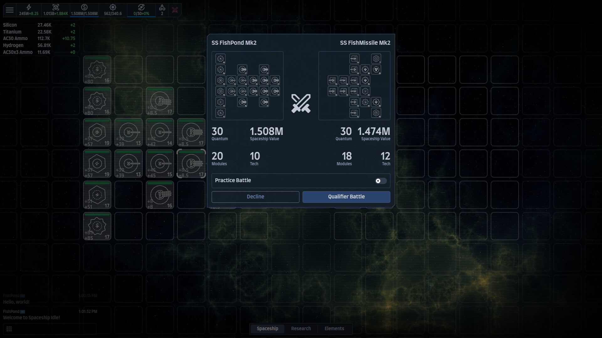 #3. Spaceship Idle: Design, Build, Explore & Battle Demo (Steam) By: Fish Pond Studio