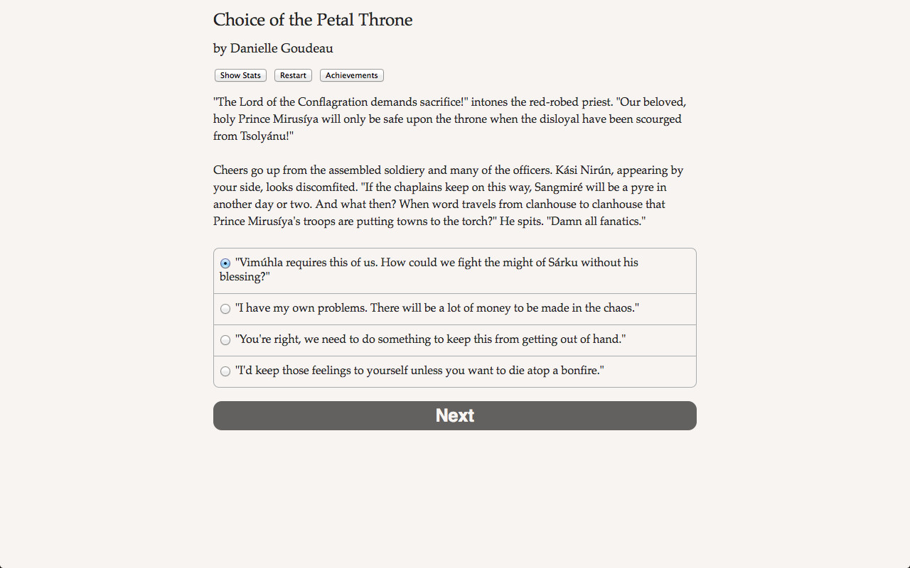 Choice of the Petal Throne Demo Featured Screenshot #1