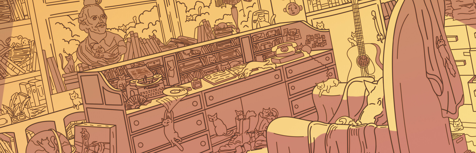 Cats Visiting Cozy Art Studios