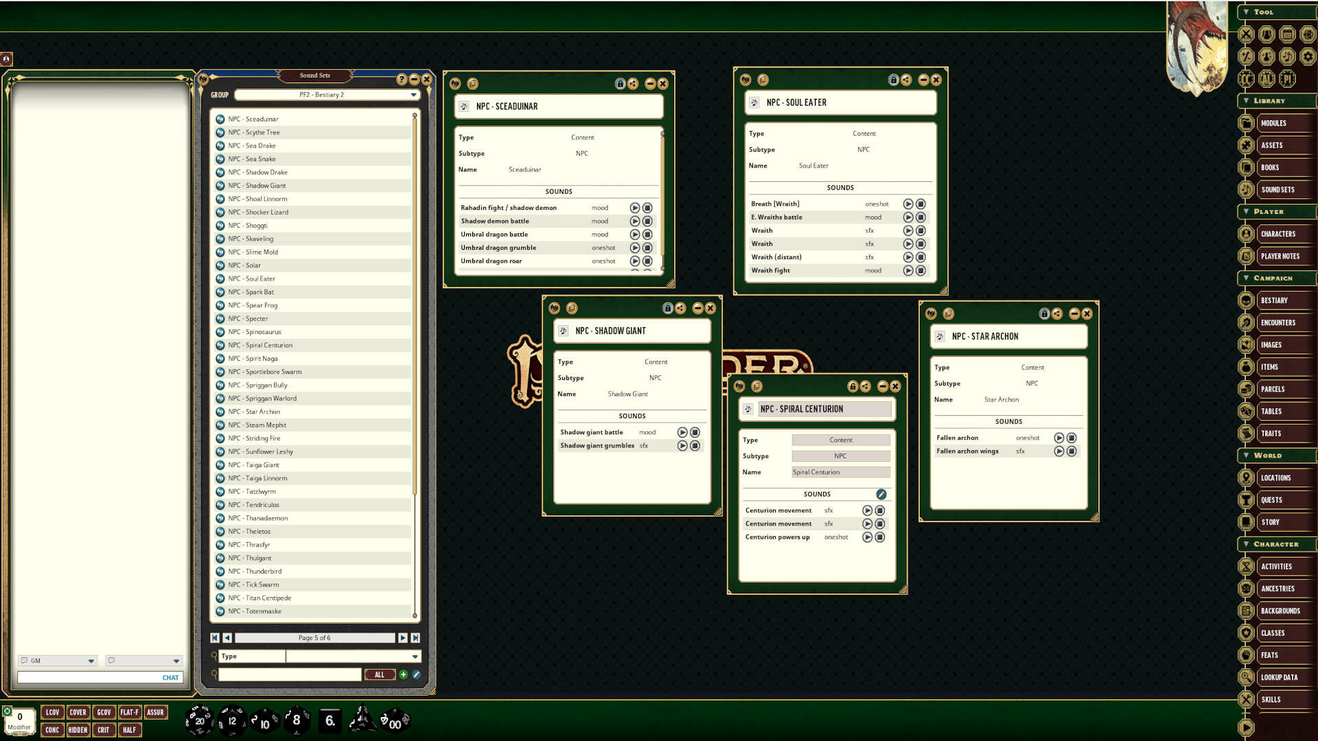 Fantasy Grounds - Pathfinder 2 RPG - Bestiary 2 - Syrinscape Sound Link Packのスクリーンショット 1