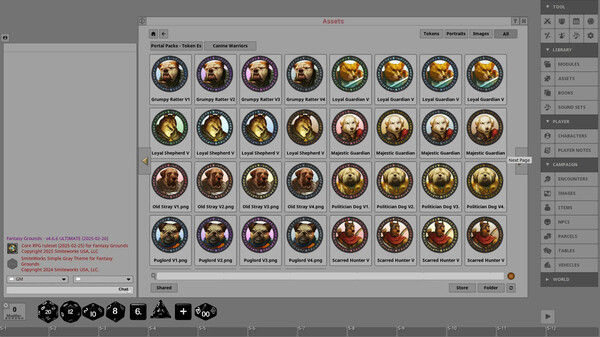 Fantasy Grounds - Portal Packs - Token Essentials: Canine Warriors