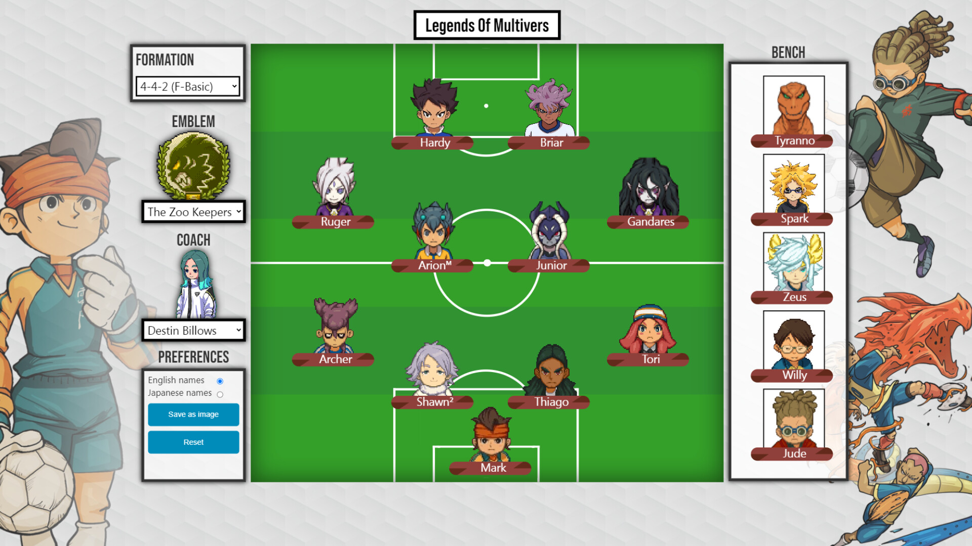 Inazuma Eleven Team Builder screenshot 5
