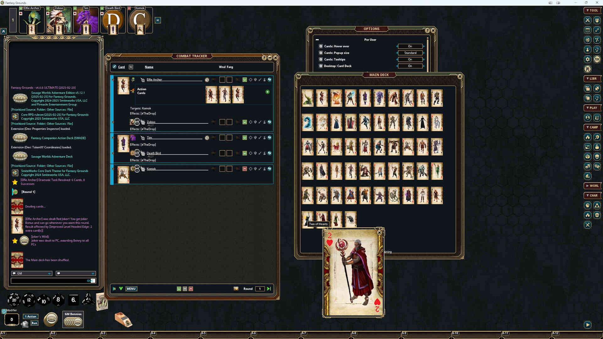 Fantasy Grounds - Fantasy Companion Action Deck (SWADE)のスクリーンショット 1