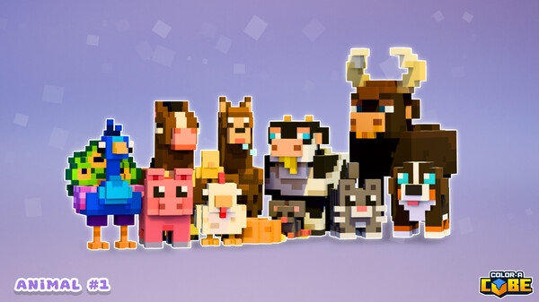 Color-A-Cube - Farm Animal Pack #1
