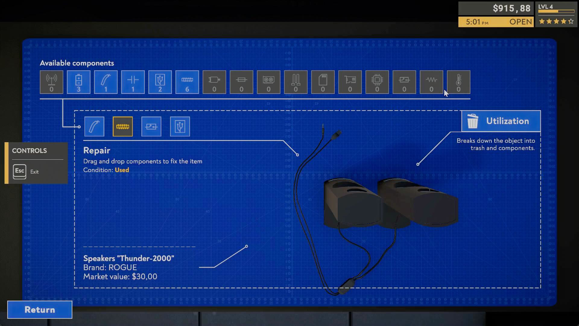 Screenshot Returns Outlet Simulator