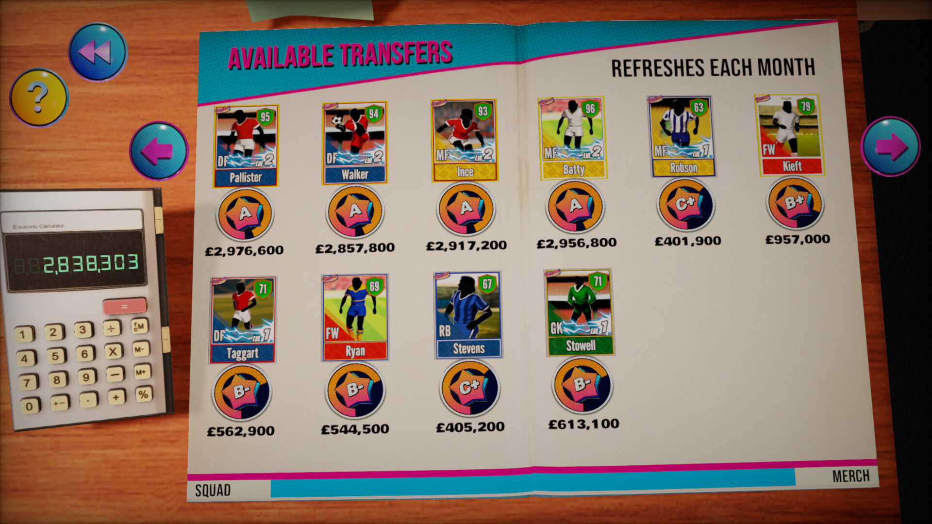 NUTMEG! A Nostalgic Deckbuilding Football Manager screenshot #10