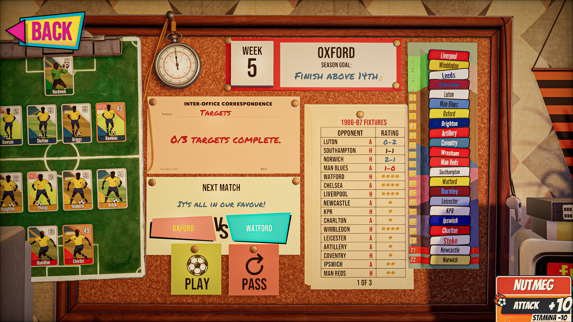 Скриншот игры NUTMEG! A Nostalgic Deckbuilding Football Manager - 5