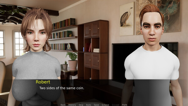 Screenshot of Sister Takes Two Dicks gameplay showing in-action mechanics