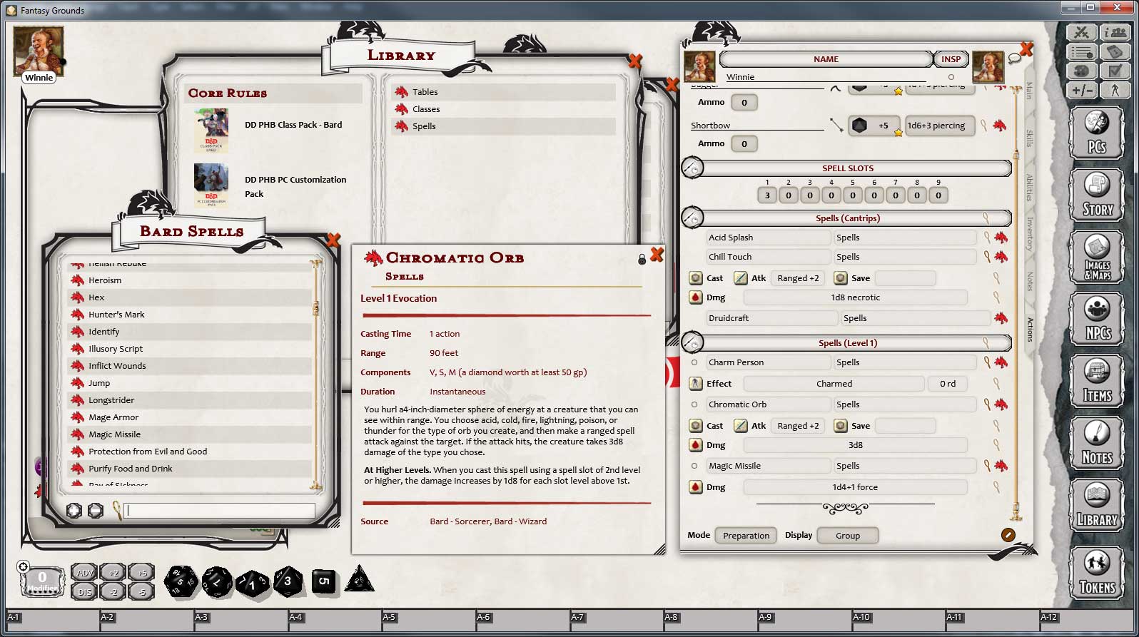 Fantasy Grounds - D&D Bard Class Pack Featured Screenshot #1