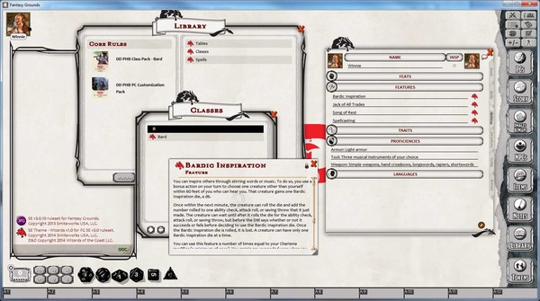 Fantasy Grounds - D&D Bard Class Pack